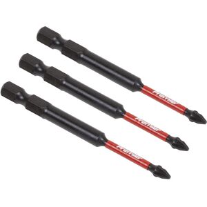 Sealey Impact Power Tool Pozi Screwdriver Bits PZ1 75mm Pack of 3 Sealey Impact Power Tool Pozi Screwdriver Bits PZ1 75mm Pack of 3