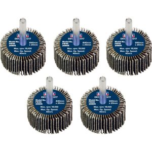 Sealey Flap Wheels Pack Of 5 40mm 20mm 80g Sealey Flap Wheels Pack Of 5 40mm 20mm 80g