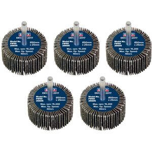 Sealey Flap Wheels Pack Of 5 50mm 25mm 60g Sealey Flap Wheels Pack Of 5 50mm 25mm 60g