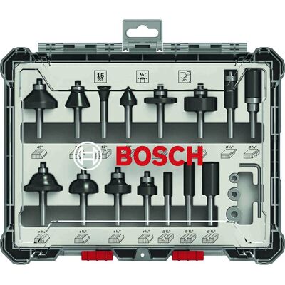 Bosch 2607017473 15-Piece Milling Cutter Set - Wood Router Tools Bosch 2607017473 15-Piece Milling Cutter Set - Wood Router Tools