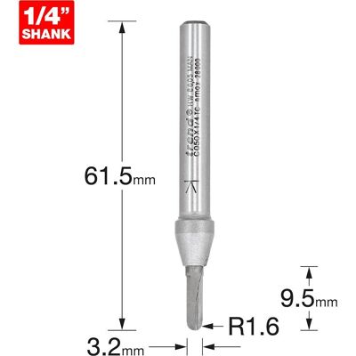 Trend C050X1/4Tc Radius 1.6mm Diameter 3.2mm Tool Trend C050X1/4Tc Radius 1.6mm Diameter 3.2mm Tool