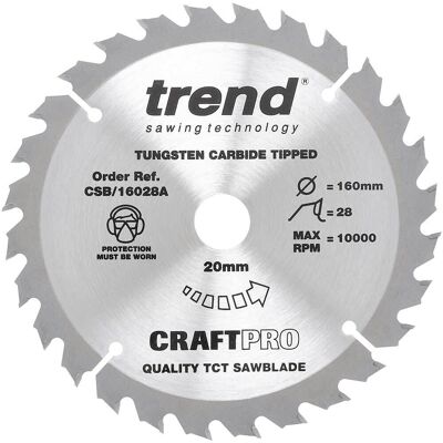 Trend 160x20x2.2mm 28T - Circular Saw Blade Trend 160x20x2.2mm 28T - Circular Saw Blade