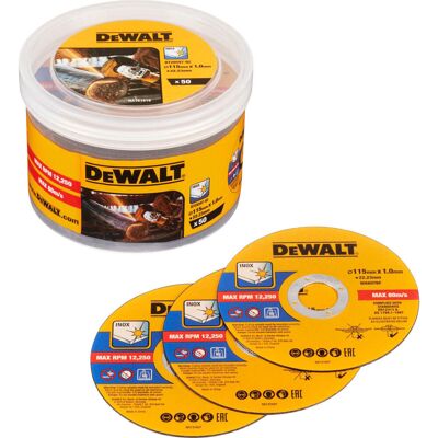 DeWalt DT20599-QZ Set of 100 Metal Cutting Discs - Angle Grinder Accessories DeWalt DT20599-QZ Set of 100 Metal Cutting Discs - Angle Grinder Accessories