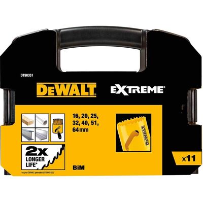 DeWalt 11 Piece BIM Extreme Electrians Holesaw Set DeWalt 11 Piece BIM Extreme Electrians Holesaw Set