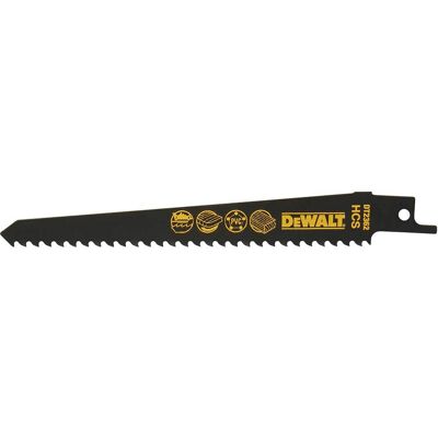 DeWalt HSC Fine Fast Cuts and Curve Cutting Wood Reciprocating Sabre Saw Blades 152mm Pack of 5 DeWalt HSC Fine Fast Cuts and Curve Cutting Wood Reciprocating Sabre Saw Blades 152mm Pack of 5