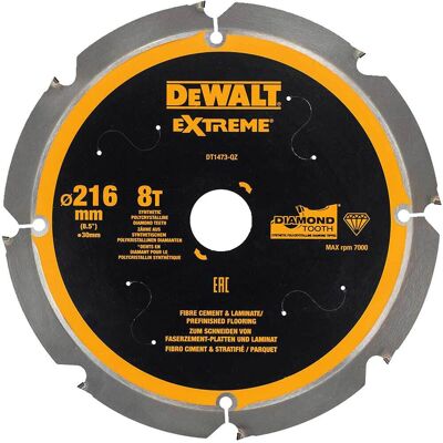 DeWalt PCD Fibre Cement Saw Blade 216mm 8T 30mm DeWalt PCD Fibre Cement Saw Blade 216mm 8T 30mm