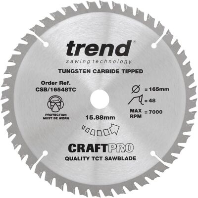 Trend CSB/16548TC Craft Pro Thin Kerf TCT Circular Saw Blade - Circular Saw Blade Trend CSB/16548TC Craft Pro Thin Kerf TCT Circular Saw Blade - Circular Saw Blade