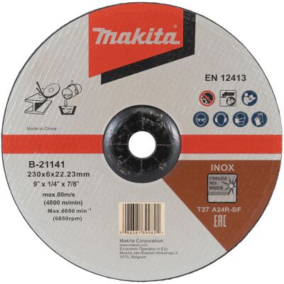 Makita A24R Long Life Metal Depressed Grinding Disc 230mm Makita A24R Long Life Metal Depressed Grinding Disc 230mm