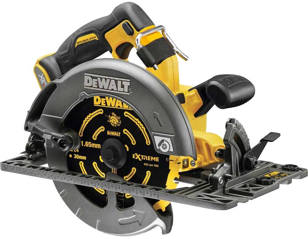 DeWalt DCS579 54v XR Cordless Brushless FLEXVOLT High Power Rail Compatible Circular Saw 190mm No Batteries No Battery Charger Case