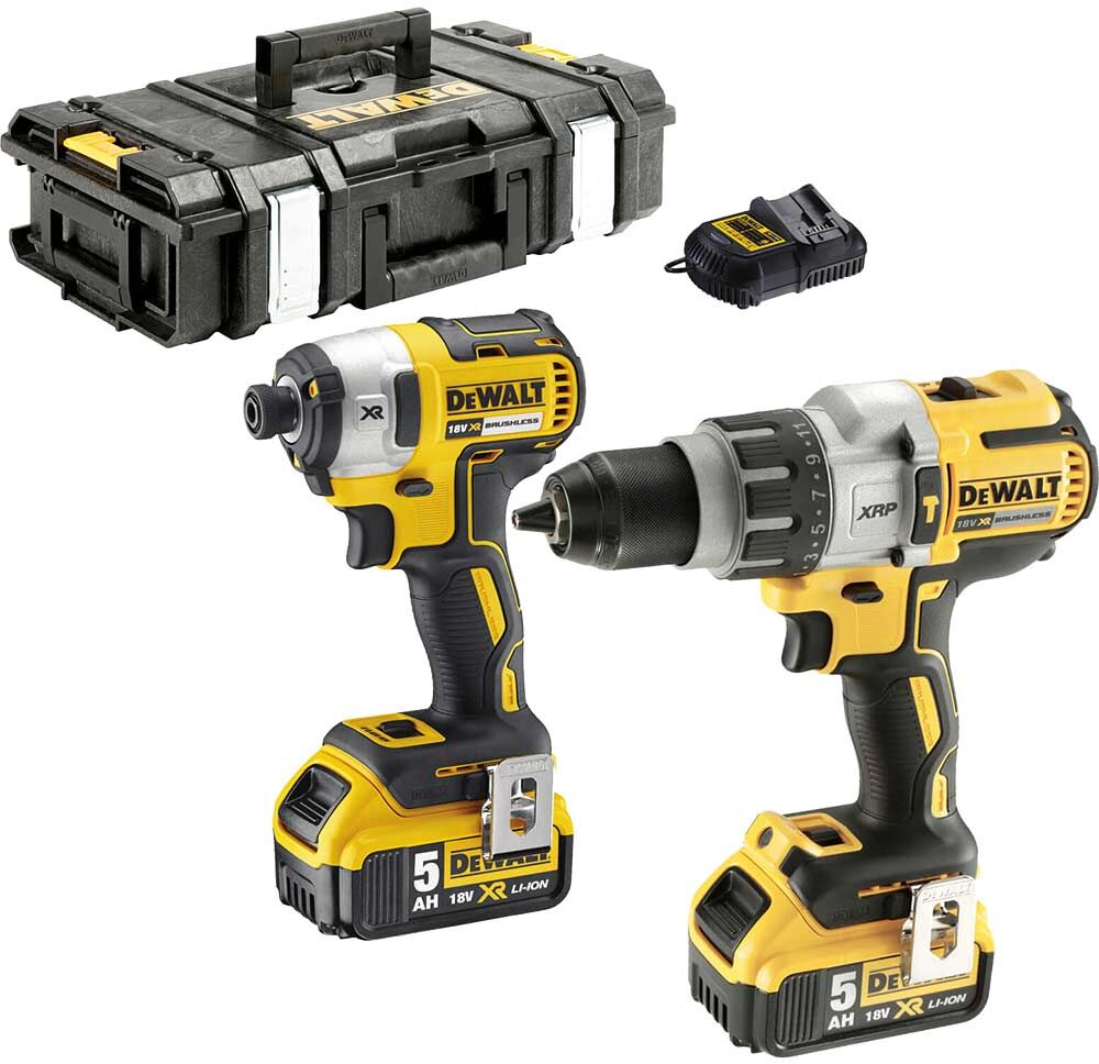 DeWalt DCK276 18v XR Cordless Brushless Combi Drill and Impact Driver 2 x 5ah Li-ion Battery Charger Case