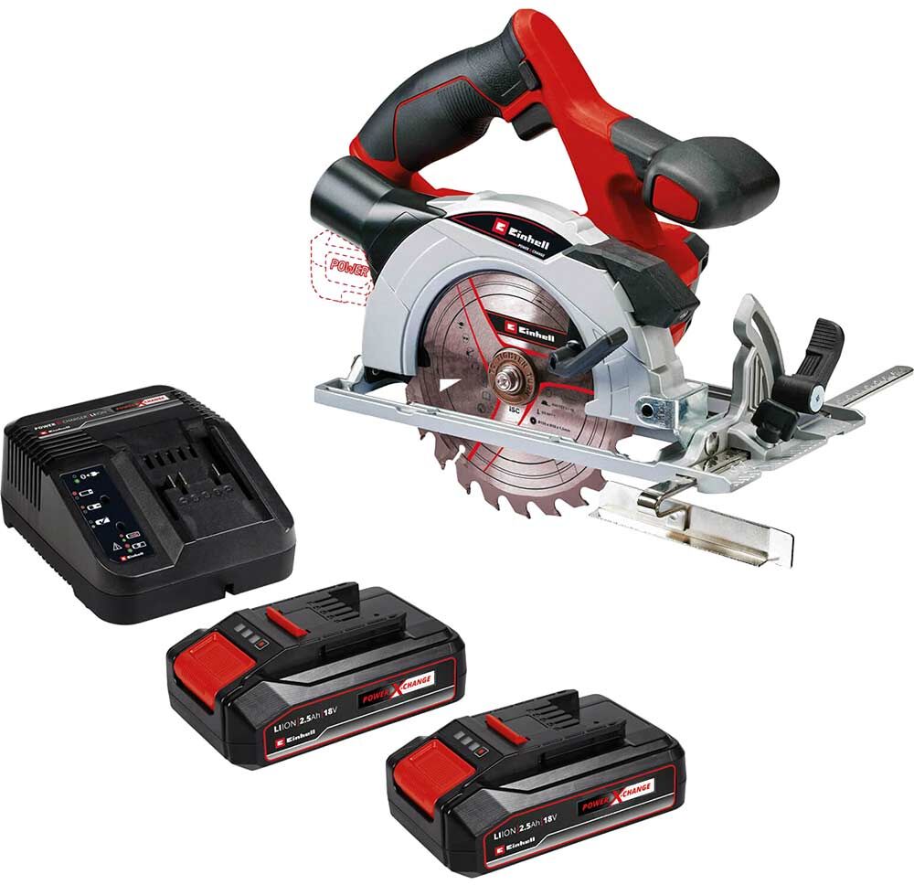 Einhell TE-CS 18/150 Li 18v Cordless Circular Saw 150mm 2 x 2.5ah Li-ion Battery Charger No Case