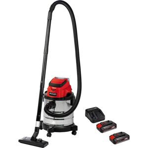 Einhell TC-VC 18/20 Li S 18v Cordless Stainless Steel Wet and Dry Vacuum Cleaner 20L 2 x 2.5ah Li-ion Battery Charger No Case Einhell TC-VC 18/20 Li S 18v Cordless Stainless Steel Wet and Dry Vacuum Cleaner 20L 2 x 2.5ah Li-ion Battery Charger No Case