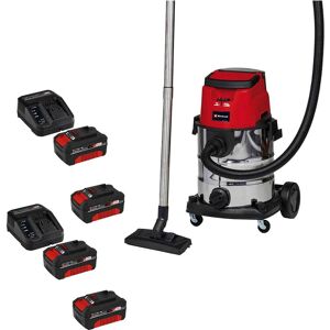 Einhell TE-VC 36/25 Li S 36v Cordless Stainless Steel Wet and Dry Vacuum Cleaner 25L 4 x 4ah Li-ion Twin or Dual Battery Charger Einhell TE-VC 36/25 Li S 36v Cordless Stainless Steel Wet and Dry Vacuum Cleaner 25L 4 x 4ah Li-ion Twin or Dual Battery Charger