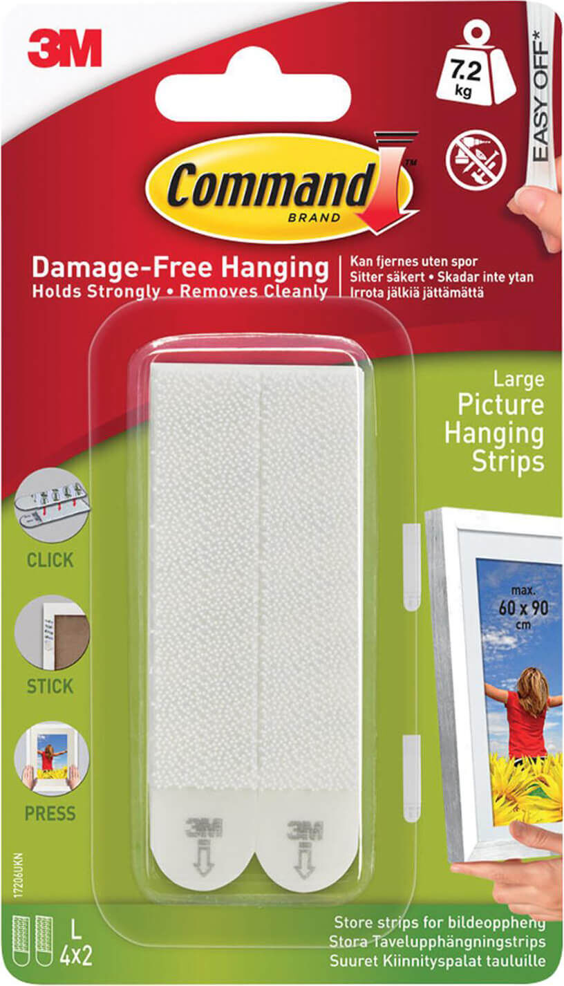 Command Picture Hanging Adhesive Strips White L Pack of 4