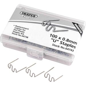 Draper U Staples for Hot Staplers 0.8mm Pack of 50 Draper U Staples for Hot Staplers 0.8mm Pack of 50