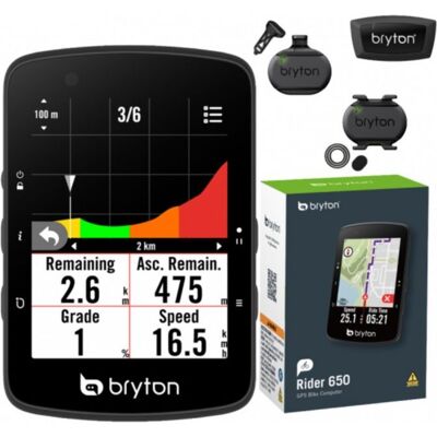 Bryton Rider 650 Cycle Computer With Sensor Bundle Bryton Rider 650 Cycle Computer With Sensor Bundle