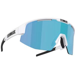 Bliz Matrix Sunglasses - White Frame / Smoke with Blue Multi Lens