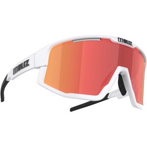 Bliz Fusion Sunglasses - Matt White Frame / Smoke with Red Multi Lens