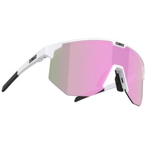 Bliz Hero Sunglasses - Matt White Frame / Brown with Pink Multi Lens