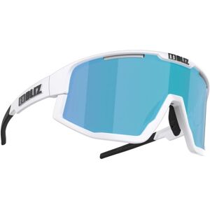 Bliz Fusion Sunglasses - Matt White Frame / Brown with Blue Multi Lens