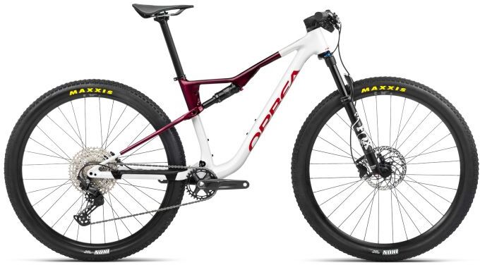 Orbea Oiz H30 Full Suspension Mountain Bike - 2023 - White Chic - Shadow Coral (Gloss), Medium