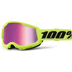 100% Strata 2 Goggles - Neon Yellow / Pink Mirror Lens 100% Strata 2 Goggles - Neon Yellow / Pink Mirror Lens