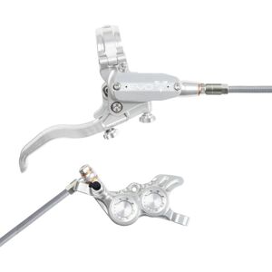 Hope Tech 4 EVO GR4 Hydraulic Disc Brake - Silver / SilverFront Right HandBraided Hope Tech 4 EVO GR4 Hydraulic Disc Brake - Silver / SilverFront Right HandBraided