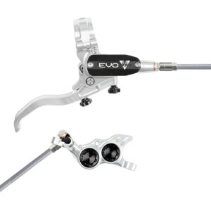 Hope Tech 4 EVO TR4 Hydraulic Disc Brake - Silver / BlackFront Right HandBraided Hope Tech 4 EVO TR4 Hydraulic Disc Brake - Silver / BlackFront Right HandBraided