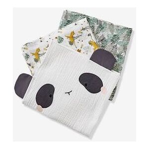 VERTBAUDET Pack of 3 Muslin Squares, Hanoi Theme green