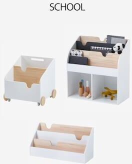 VERTBAUDET Storage Unit with 2 Cubbyholes + Bookcase, School white