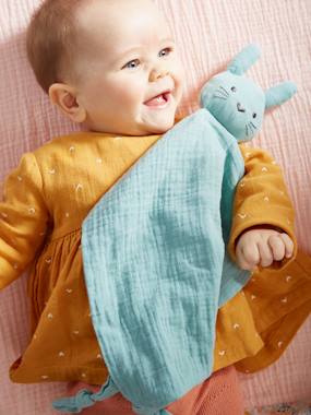 VERTBAUDET Baby Comforter Toy + Round Rattle dark pink