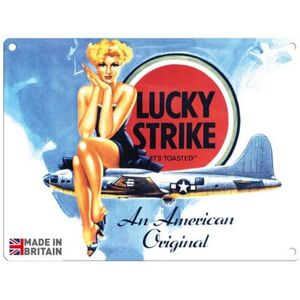 Vintage Lucky Strike Cigarettes Sign Metal Wall Mounted - 45cm