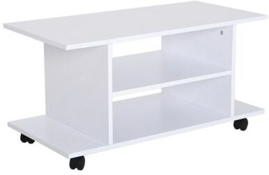 Homcom Modern TV Cabinet Stand Storage Shelves Table Mobile Bedroom Furniture Bookshelf Bookcase White New