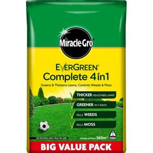 Miracle Gro 12.6kg 4-in-1 Lawn Feed Complete - 360 Square Metres Coverage