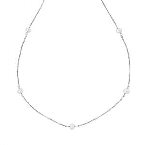D for Diamond Children&apos;s White Freshwater Pearl Diamond Necklace - White - unisex