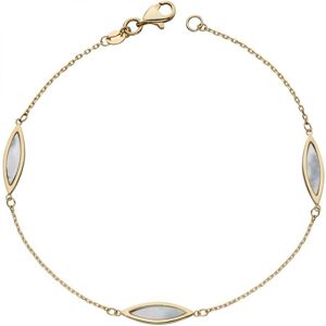 Elements Gold Navette Mother of Pearl Yellow Gold Bracelet GB500W - Silver - female