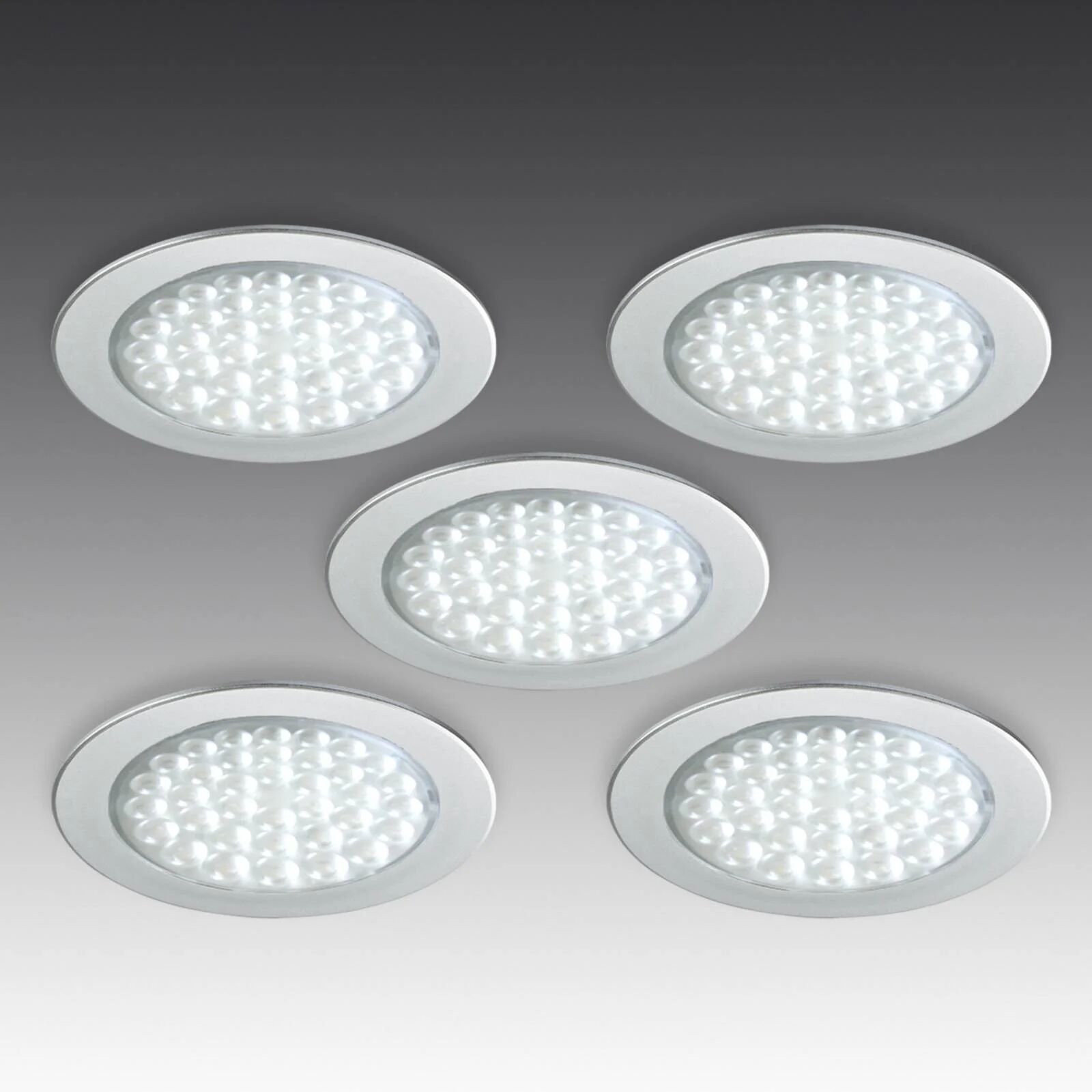 Hera Five R 68 LED recessed lights stainless steel look