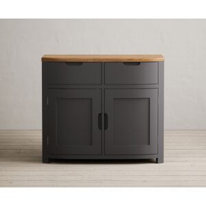 Oak Furniture Superstore Bradwell Oak and Charcoal Grey Painted Small Sideboard