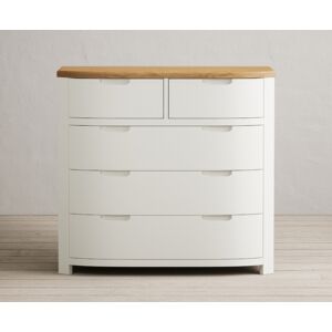 Oak Furniture Superstore Bradwell Oak and Signal White Painted 2 Over 3 Chest of Drawers