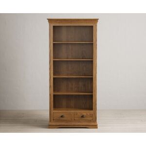 Oak Furniture Superstore Burford Rustic Solid Oak Tall Bookcase