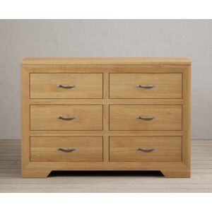 Oak Furniture Superstore Mitre Solid Oak Wide Chest Of Drawers