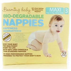 Beaming Baby Biodegradable Nappies - Maxi - Size 3 - Pack of 33