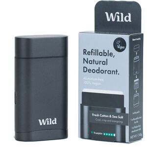 Wild Men's Black Case and Fresh Cotton & Sea Salt Deodorant Starter Pack - 40g