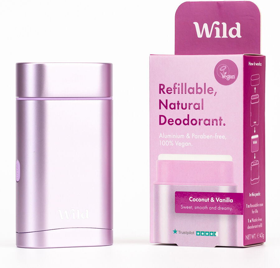 Wild Purple Case and Coconut & Vanilla Deodorant Starter Pack - 40g