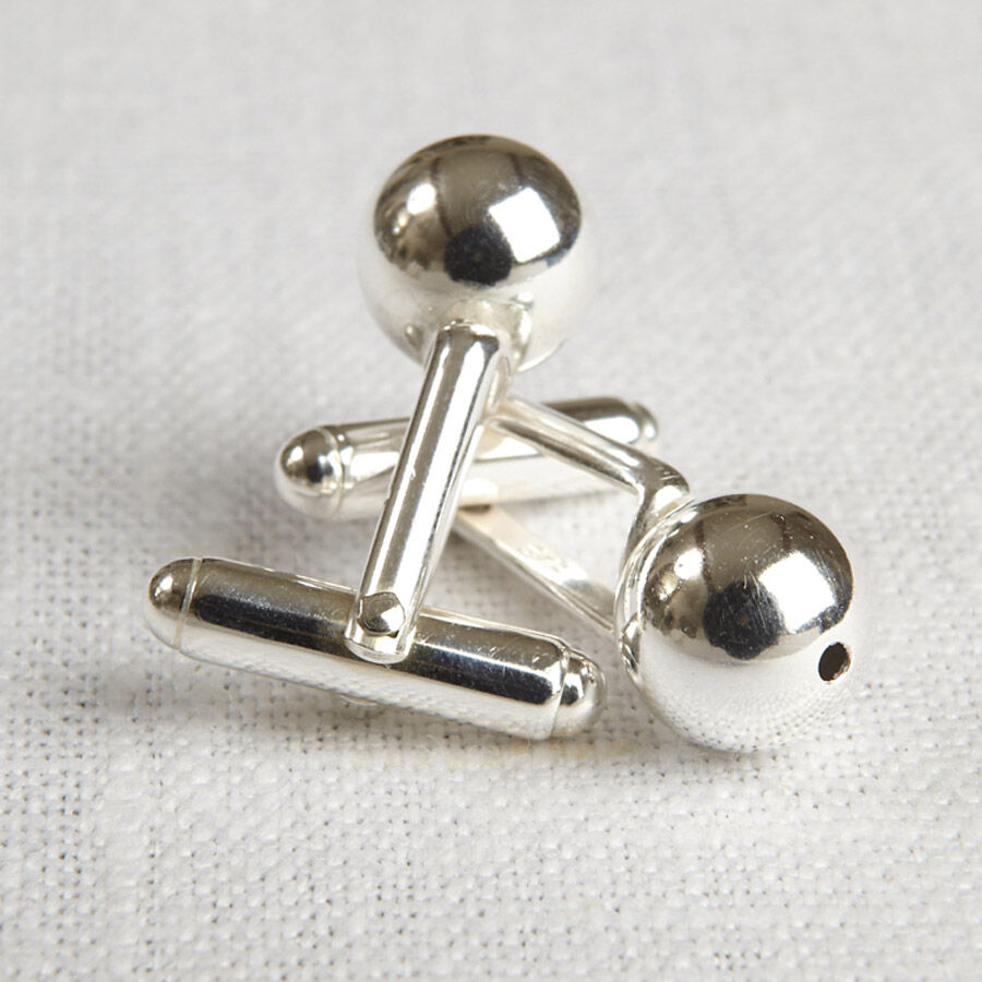 LA Jewellery Recycled Silver Sphere Cufflinks