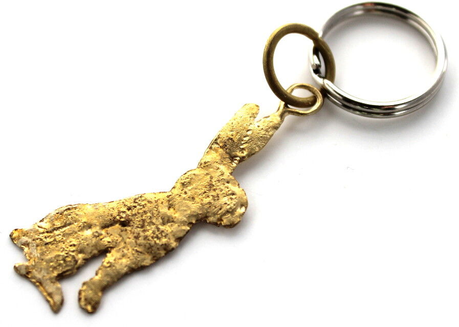 La Jewellery Lobee Brass Hare Keyring