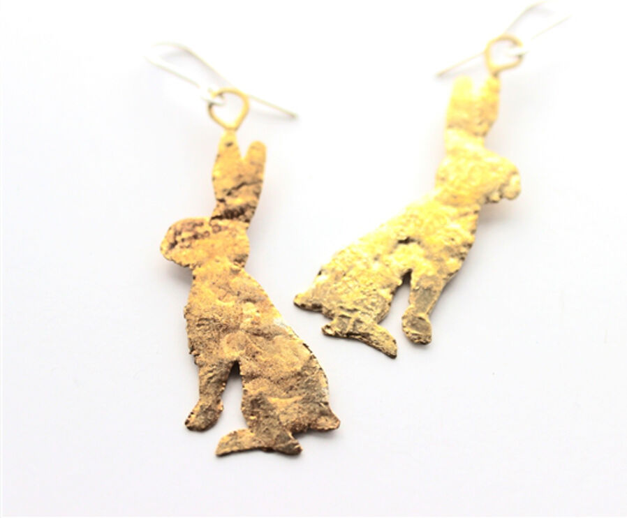 La Jewellery Brass Lobee Hare Earrings