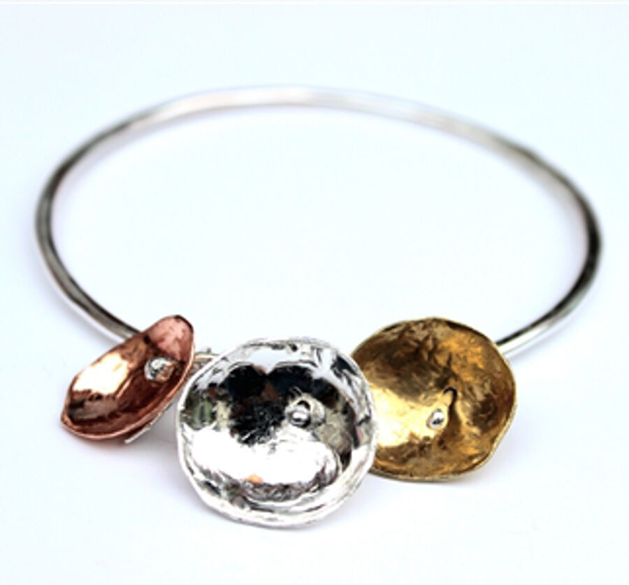 LA Jewellery Nectar Recycled & Ethically Sourced Silver  Copper & Brass Bangle