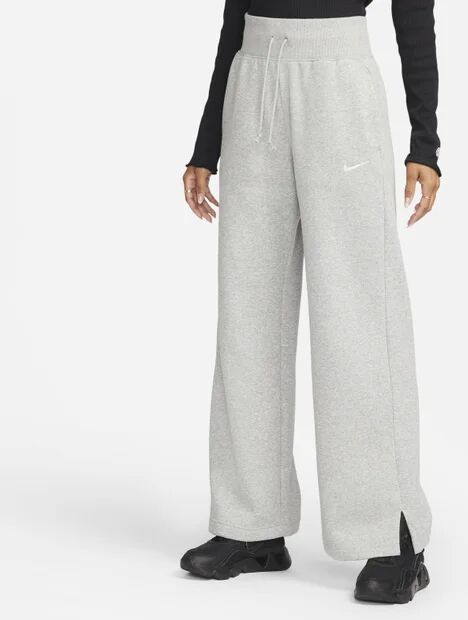 Nike Sportswear Phoenix High-waisted Wide-leg - Women Pants  - Grey - Size: Large