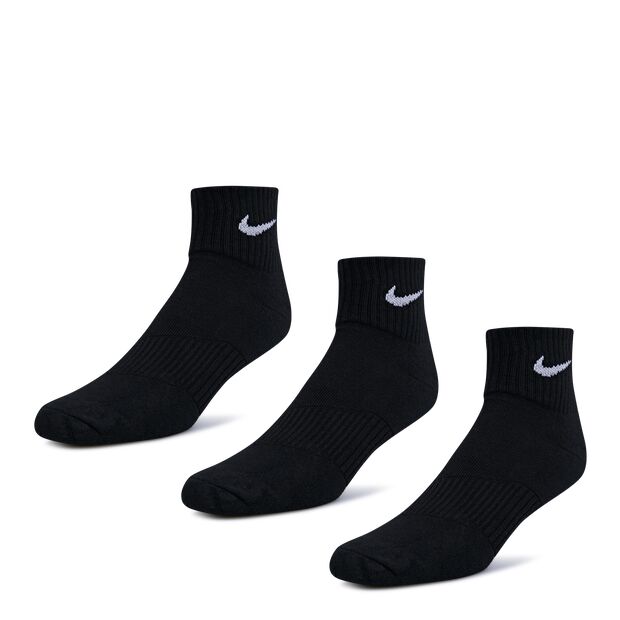 Nike Ankle 3 Pack - Unisex Socks  - Black - Size: One Size